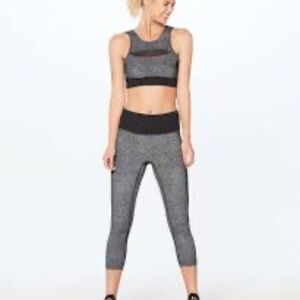 Lululemon Size 4 Run The Day Crop Inseam Fractal Alpine White Black